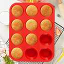 2 x 12 Cups Silicone Muffin Pan, 2 Pack Non-Stick Cupcake Pans Silicone Muffin Tray Baking Pan for Making Muffin Cakes, Cupcake, Bread, Tart, Egg Bites