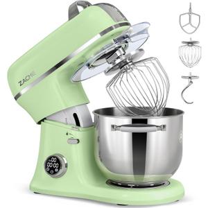 ZACME 7 Quart Stand Mixer Aluminum Die Casting, 650W 12 Speed Tilt-Head Kitchen Electric Stand Mixer, Household Food Mixer with Stainless Steel Bowl, Dough Hook, Whisk and Beater-Pistachio