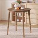 HOOBRO Bamboo Dining Table, Round Dining Table for 2, 27.5" Kitchen Table for Small Space, Writing Table, Easy to Assemble, for Dining Room, Living Room, Office, Kitchen, Apartment, Brown BR71CZ01G1, 27.5”D x 27.5”W x 29.5”H
