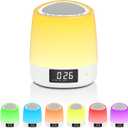 White Noise Sound Machine with 34 Sleep Sounds 8 Colors Night Light, Battery Powered Bluetooth Function Sleep Timer, White Noise Machine for Sleeping Adults Baby White