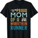 Proud Mom of a Marathon Runner Retro Vintage Distressed T-Shirt L