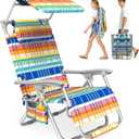 Suteck Zero Gravity Beach Chair with Canopy, Backpack Beach Chairs for Adults, Lightweight Adjustable Reclining Beach Chair with Shade, Folding Lay Flat Chair for Beach Poolside Outdoor