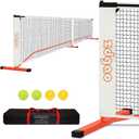 Zdgao Pickleball Net for Driveway with 22FT Regulation Size Pickleball Net, 4 Outdoor Pickleballs and Carry Bag, Weather Resistance Strong Steel Frame (Orange)