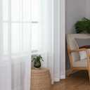 Aiyufeng Voile Sheer Window Curtains 120 inch Extra Long, Rod Pocket Elegant and Airy Drapes Translucent Window Treatments for Living Room/Bedroom, White, 40" Wx120 L, 2 Panels=80" Wide