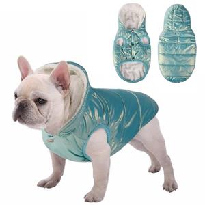 SAWMONG Dog Fleece Hoodie, Windproof Waterproof Dog Coat Fleece & Cotton Lined Warm Dogs Jacket for Small Medium Large