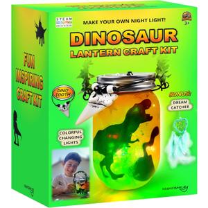 Dinosaur Lantern Nightlight Craft Kit - DIY Dinosaur Crafts for Kids, Ages 3-12