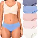 BAMBOO COOL Womens Underwear, Soft Mid Waist Brief Moisture Wicking Panties for Women, 5-Pack