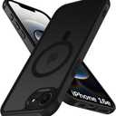ivoler Magnetic Case for iPhone 16e 6.1" 2025 [Compatible with Magsafe] [Military Grade Protection] Magnetic Charger Case,Frosted Translucent Back Phone Cover- Matte Black