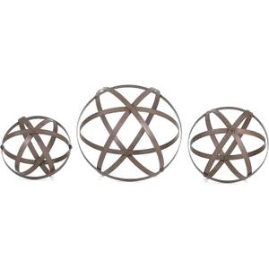 Set of 3 Metal Garden Spheres, Metal Folding Orb Garden Ball for Patio Yard Decor, Dia 12", 9", 7"