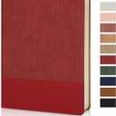 Lined Journal Notebook for Work College Ruled Note Book 7.2"x9.6" B5 PU Leather Daily Journaling 160 Pages for Women Men Writing Home School Supplies Business (Red) (08-Red-1pack)