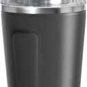 OGGI Groove Insulated Cocktail Shaker-17oz Double Wall Vacuum Insulated Stainless Steel, Tritan Lid has Built In Strainer, Ideal Cocktail Mixer, Martini Shaker, Margarita Shaker, Black