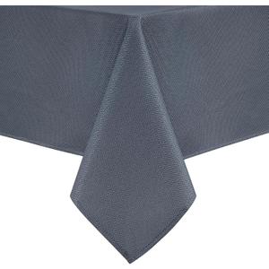 Hiasan 54 X 54 Inch Square Textured Tablecloth - Waterproof Spillproof Antiwrinkle Jacquard Table Cloth for Kitchen and Dining Dinner, Outdoor Picnic, Holiday and Parties, Dark Grey