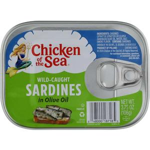 Chicken Of The Sea Sardines in Olive Oil, 3.75 OZ, BB Date: 10/31/2030