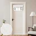 HOMEIDEAS 100% Linen Blackout French Door Curtains, Privacy Small Door Window Curtains, 26 X 20 Inch Shades for Front Window, Thermal Insulated Covering, 1 Panel, White