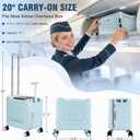 Xtaeptos 20 Inch Carry On Luggage with Wheels, Hardside Rideable Suitcase, Small