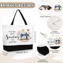 Dansydaisy 3 Pcs Sewing Lover Gift for Women Quilters Canvas Tote Bag Travel Cosmetic Bags Keychain Portable Makeup Zipper Pouch with Handle Funny Sew Shopping Christmas Birthday Gift