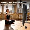 Large 65" Wind-Chimes-Outdoor-Deep-Tone, Soothing Melodic Tones Windchimes, Wind Chimes for Outside, Black Memorial Wind Chime Best Gift for Mom Women Grandma Neighbors