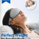 Weighted Eye Mask for Sleeping - 3D Blackout Sleep Mask for Women Men, Zero Eye Pressure, Lash-Friendly, Adjustable Strap, Airplane Travel Essentials for Long Flight & Road Trip, Meditation Mask(Gray)