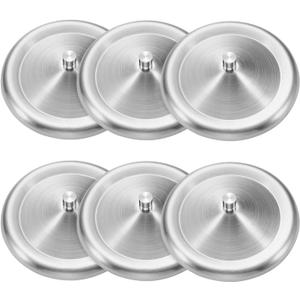6 Pcs 9.5cm/3.7inch Stainless Steel Cup Cover Coffee Mug Seal Cap Water Beverage Drinking Universal Lid for Hot Tea Home Kitchen Camping