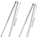 2 x Non-Slip Tips Cooking Tongs 2 Set, One-Piece Stainless Steel Metal Tongs, Serrated Kitchen Tweezers Tong for Baking, Food Plating, BBQ(11.4" and 9.44")