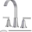 8 Inch Bathroom Sink Faucet, 3 Hole Widespread Bathroom Faucets with Pop Up Drain, Bar Faucet with Cache Aerator, Brushed Nickel