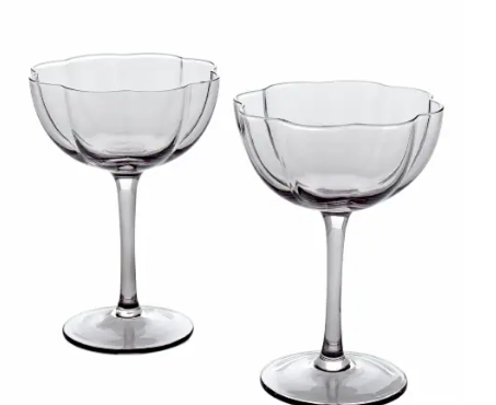 Gallery Tabletops  2 Piece Gray Couple Glass Set