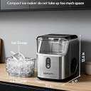 EUHOMY Nugget Ice Maker Countertop, Ready in 7 Mins, 34Lbs/24H Pebble Ice Maker Machine, Self-Cleaning Countertop Sonic Ice Makers with Ice Scoop&Basket, Pellet Ice Maker for Home, Stainless Steel