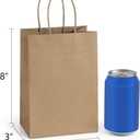 BagDream Gift Bags 100Pcs 5.25x3x8 Small Kraft Paper Gift Bags with Handles Bulk, Brown Paper Sacks for Small Business, Retail, Merchandise, Wedding Birthday Party Favor