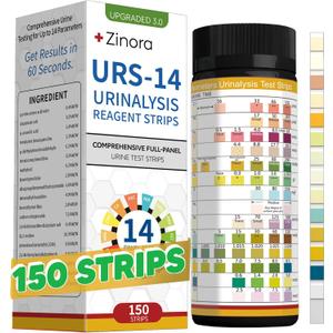 14-Parameters Urine Reagent Strips [150ct], Comprehensive Urinalysis Detection with Fast Full Check-up | Kidney, Liver, UTI, Ketosis - CRE, PRO, BIL, KET, SG +9 More