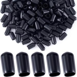 OIIKI 150 PCS Spout Covers, Rubber Dust Cap, Liquor Bottle Covers, Black Pour Spouts Covers for Olive Oil Liquor Bottles