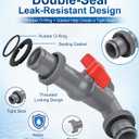 Pool Hose Connector with Valve,1.5" T-Joint Pool Hose Adapter Valve for Leak-Proof Dual Seal and Control Water Flow, Durable PP Material, Easy No-Tool Install for Above Ground Pools and Filter Pump