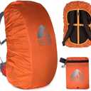 Unigear Backpack Rain Cover Waterproof Rating 5000mm, Ultraportable and Durable with 2 Anti-Slip Buckle Strap, Integrated Carry Pouch Design (Large, Orange)