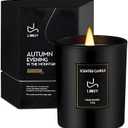 2 x Premium Smoke & Vanilla Candles,Black Scented Candles for Men,Aromatherapy for Relaxation,Gifts for Men,Long Lasting with 50 Hour Burn Time,Made with Soy,8oz