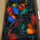 C9 Bulbs Christmas Lights, 33ft 50LEDs Outdoor Christmas String Lights, 5 Sets Connectable, IP65 Waterproof Outdoor Indoor Vintage Fairy Lights for Christmas Tree Party Decor (Multicolor)