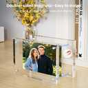 3 Pack Acrylic Picture Frames 8x10, 20%thicker Free Standing Desktop Display,Strong Magnetic Photo Frame, Double Sided Clear Picture Frames , Frameless Standing Desktop Frame for Home, Office, Gift Ready