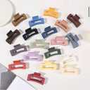 Matte Hair Claw Clips, Large Rectangle Design, 8 Pack Multi-Color Collection, Gentle Grip, Adorable Style for Little Princesses Soft Flexible Clips in Cute Designs