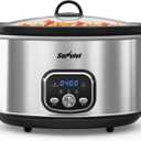 Programmable Slow Cooker with Delay Function, 8.5 QT Portable Multi-Cooker for Family and Gatherings, Food Warmer with Adjustable Temp, Warmer with Digital Timer, Dishwasher-Safe, Silver