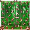 2 Pack Football Party Decorations Photo Props 3.3x6.6 ft Football Foil Fringe Curtain Backdrop Birthday Party Decorations Sports Background