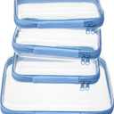 Clear Zipper Pouches,Hard Shell Zipper Case, Toiletry Bag for Travel
CLear Diaper Bag, Toiletry Pouch, Travel Organizer, Cosmetic Bag,Toy Storage Bins (M+3S) (Blue)