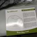 4FT Giant Bean Bag Chair for Adults with Washable Corduroy Cover,Light Grey, Large