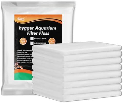 hygger Aquarium Filter Media Pad Micro Fine Multi-Layer Fish Tank Filter Floss Water Polishing Filter Pad Sump Canister Filter Media Roll Cut to Size 12"x 38"