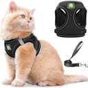 Step in Dog Harness with Leash Set, Adjustable Soft Padded and Breathable Mesh for Small Sized Dog, Reflective No Pull No Choke Cat Vest Harness, Easy Control Pet Vest, Black S (S (Neck 7.66-10.81'' Chest 9.24-10.81''))