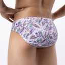 Malowinda Men's Spandex Low Rise Printed Bikini Briefs Underwear XXL
