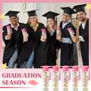Teenyyou 25 Pcs Graduation Candy Tubes 2026 Graduation Party Favors Candy Boxes Plastic Grad Cap Jars Container with Tassels and Stickers for DIY Grad Table Party Favors (Pink)