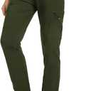 TBMPOY Women's Hiking Cargo Pants Lightweight Water Resistant Quick Dry Fishing Camping Travel Work Pant with 6 Pockets , Medium, Army Green