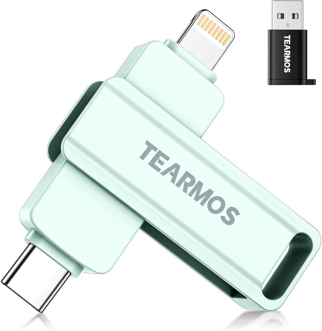 512GB Flash Drive Intended for iPhone iPad, Memory Stick Storage for Photos and Videos Backup, Compatible with iPhone iPad Android PC, Plug and Play, No Application Required (Light Green)