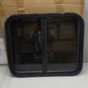 Horizontal RV Window, 24" W x 20" H Tinted Sliding RV Window with Net Screen and Trim Ring, Suitable for 1-1/8" Thick Walls, DOT Approved