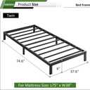 EMODA 6 Inch Twin Bed Frames No Box Spring Needed, Heavy Duty Metal Twin Platform Bed Frame, Noise Free, Easy Assembly, Black