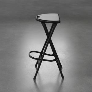 LISHAN 28 Inch Folding Bar Stool for Adults - Black Collapsible Counter Height Stool with Handle, 200 Lbs Capacity, Foldable for Camping & Kitchen, 1 Pack