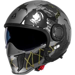 TRIANGLE Full Face Motorcycle Helmets,Off-Road Motocross Helmet for Men & Women,Dual Visor with Internal Tinted Sunshield,Open Face 3/4 Adult Racing Helmet DOT Approved (L)